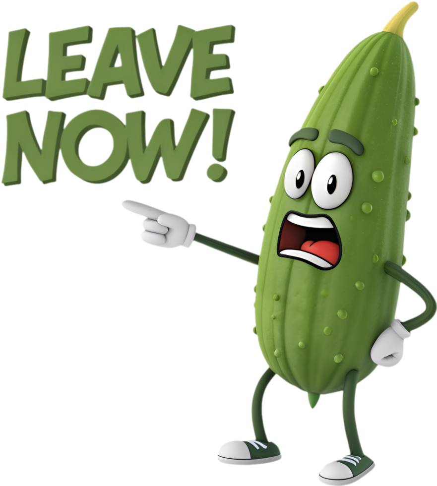 Angry Bitter Melon Cartoon Art for Creative Illustration. . png