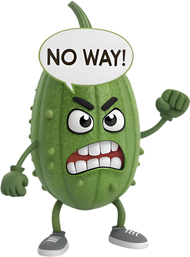 Funny Bitter Melon Cartoon Drawing for Artistic Projects. . png