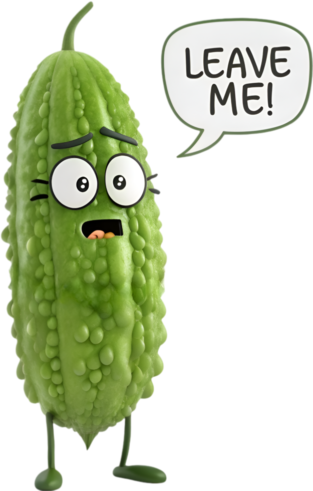 Bitter Melon Angry Cartoon Character for Creative Ideas. . png