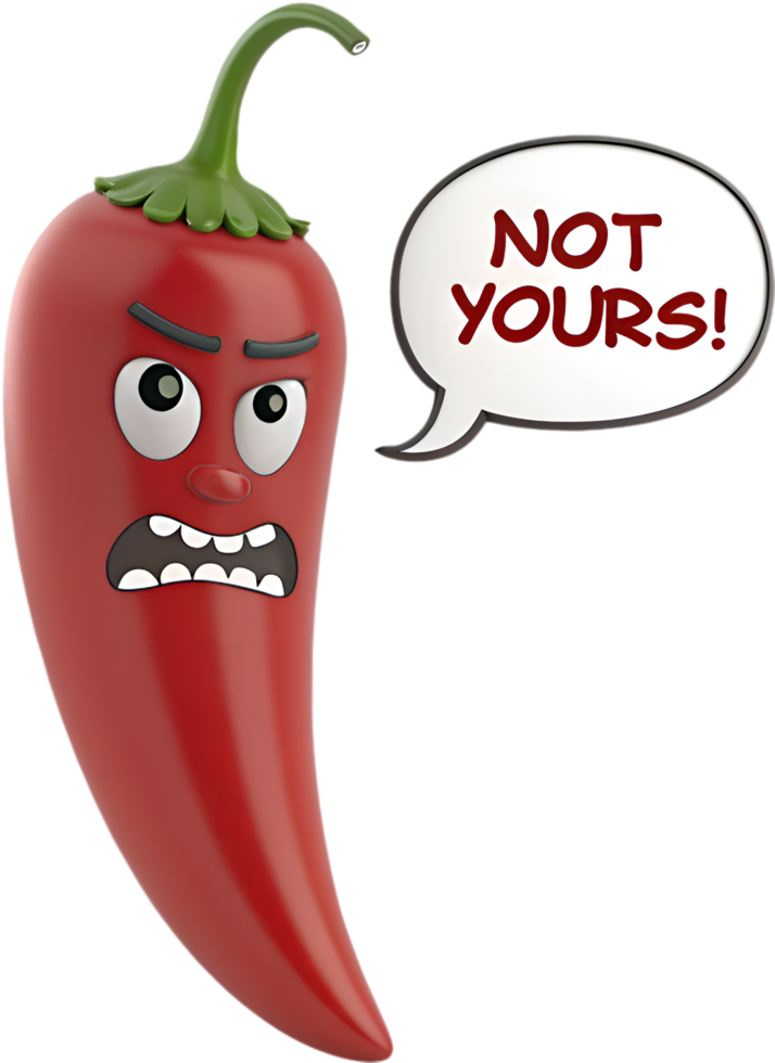 Spicy Angry Chili Cartoon Design for Clipart. . png