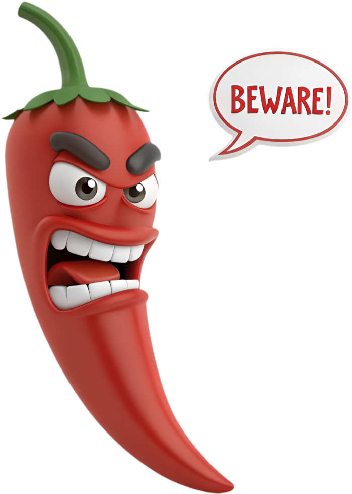 Red Hot Chili Pepper with Angry Cartoon Face Clipart. . png
