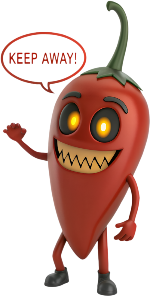 Spicy Red Pepper with an Angry Expression Clipart. . png