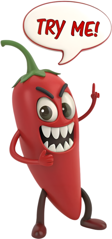 Red Angry Chili Pepper Clipart for Creative Projects. . png