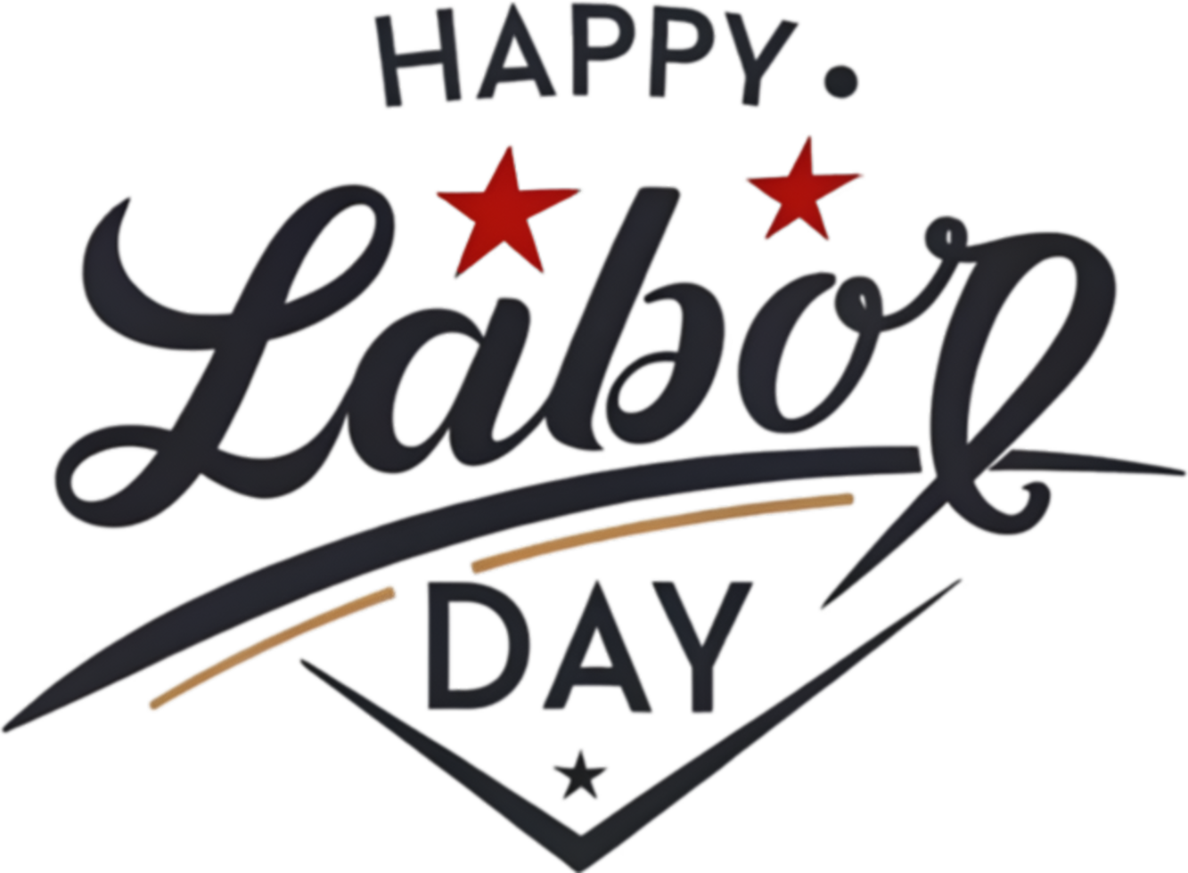 Happy Labor Day Clipart with Bold Calligraphy Text. . png