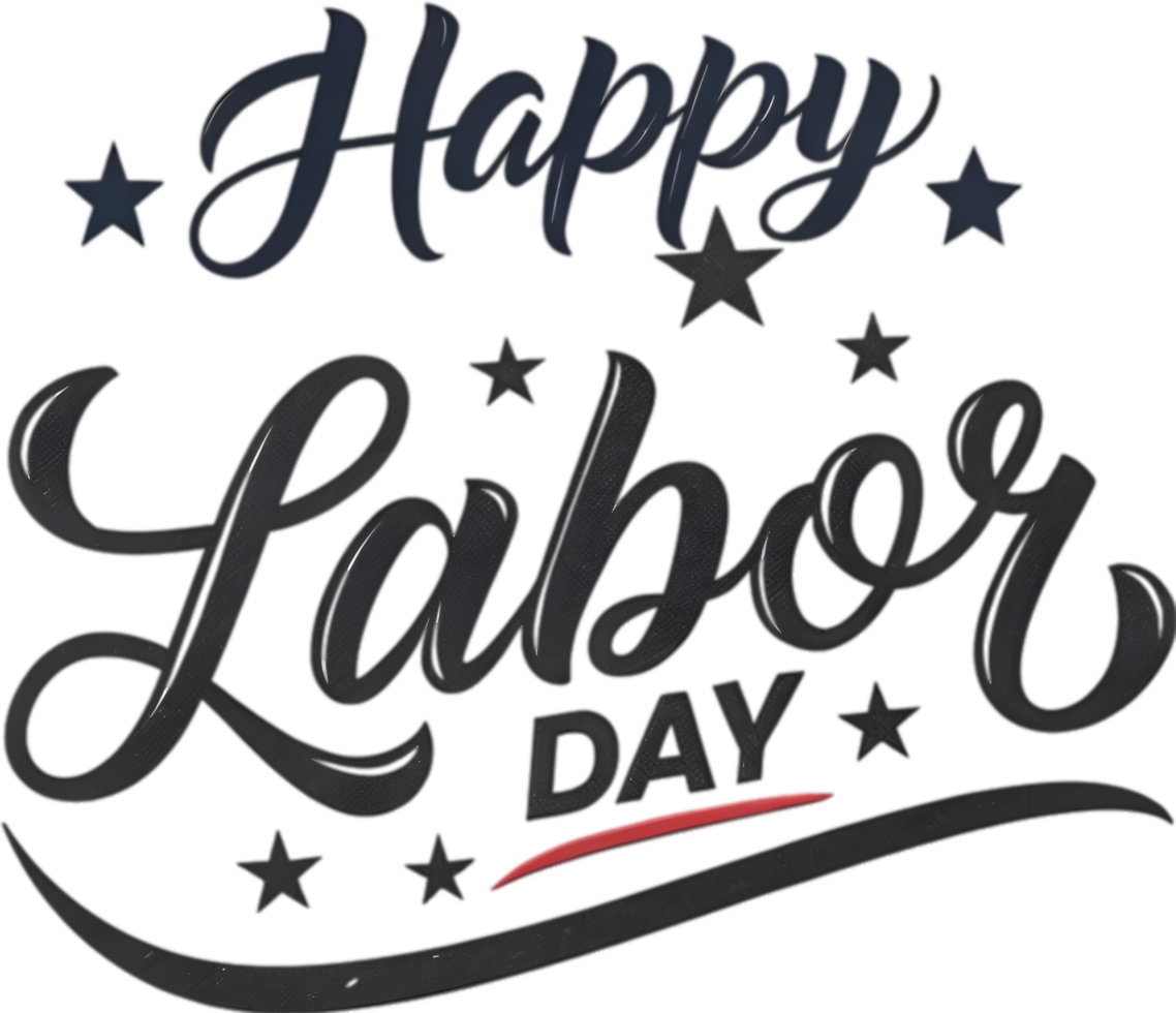 Elegant Calligraphy Font for Labor Day Clipart Design. . png