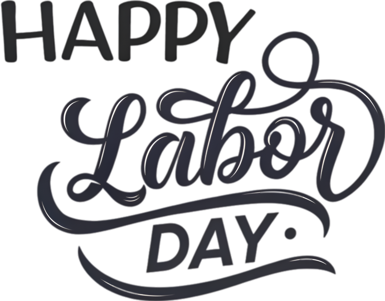 Labor Day Text in Elegant Calligraphy Style for Design. . png