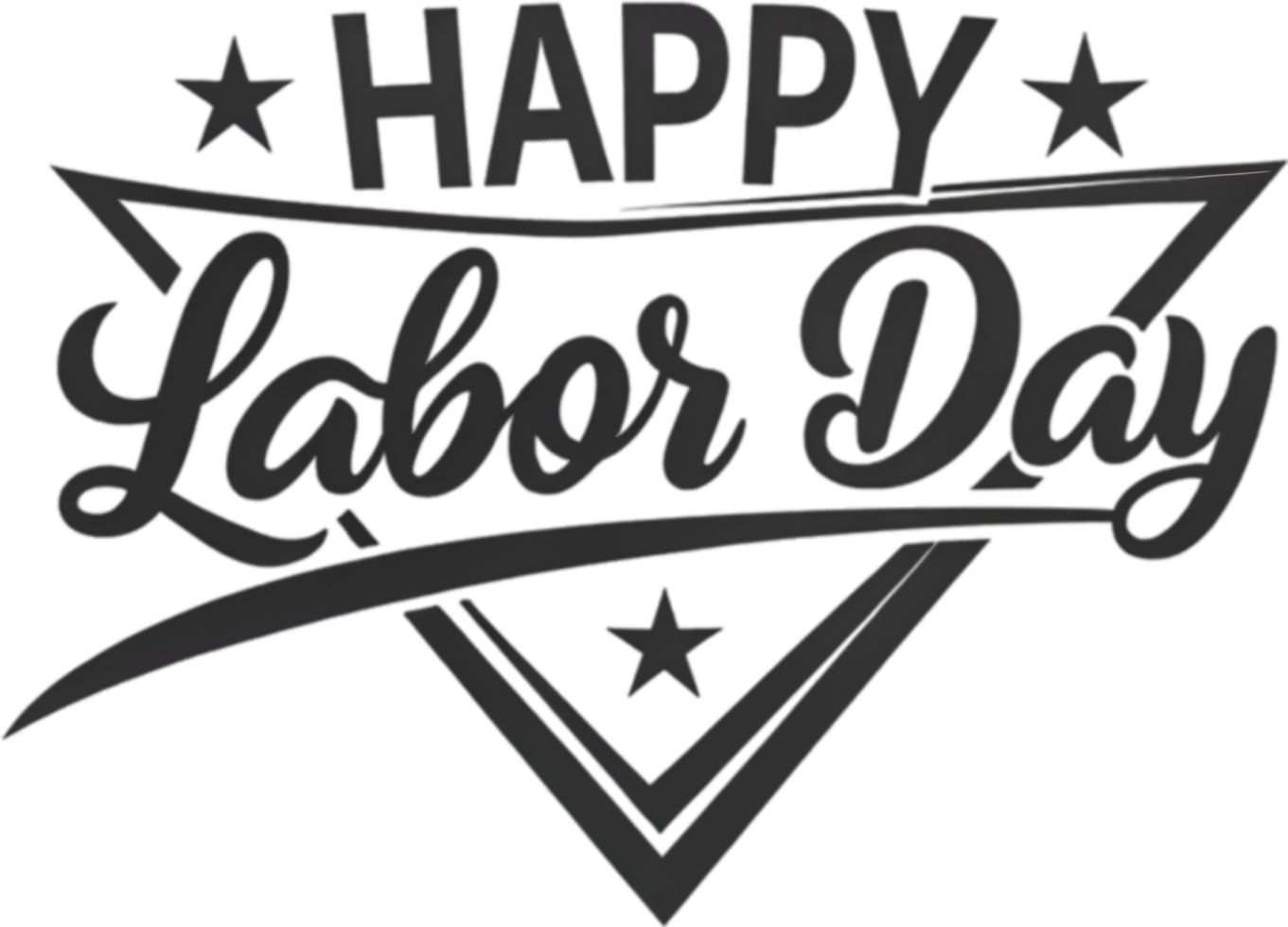 Bold and Elegant Happy Labor Day Calligraphy Clipart. . png