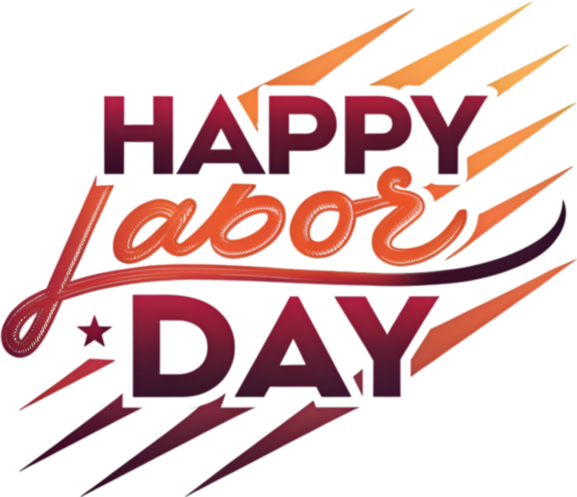 Stylish and Colorful Calligraphy for Labor Day Clipart. . png