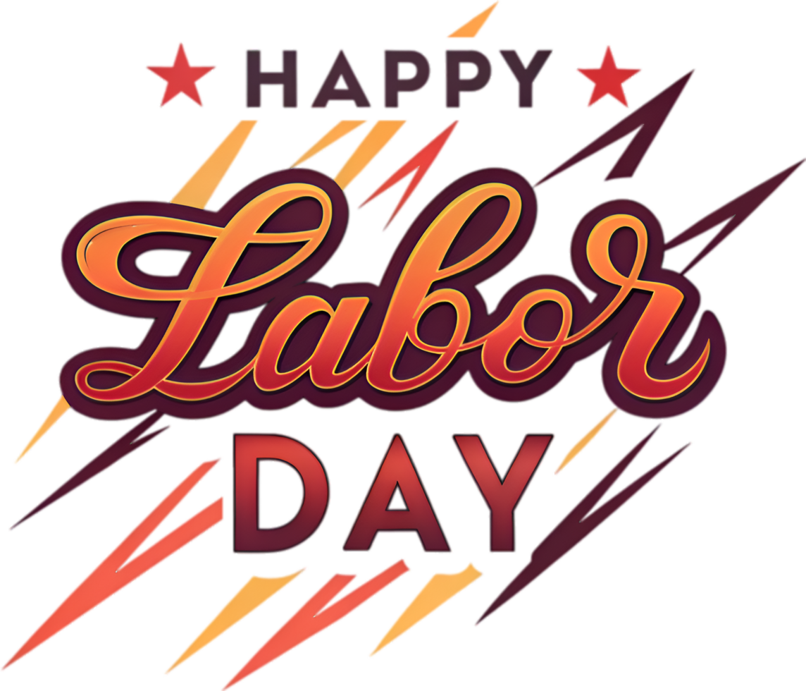 Elegant Text Design for Vibrant Happy Labor Day. . png