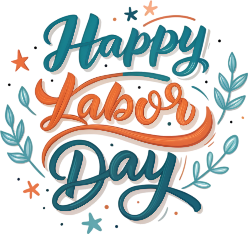 Creative Calligraphy Font for Vibrant Labor Day Text. . png