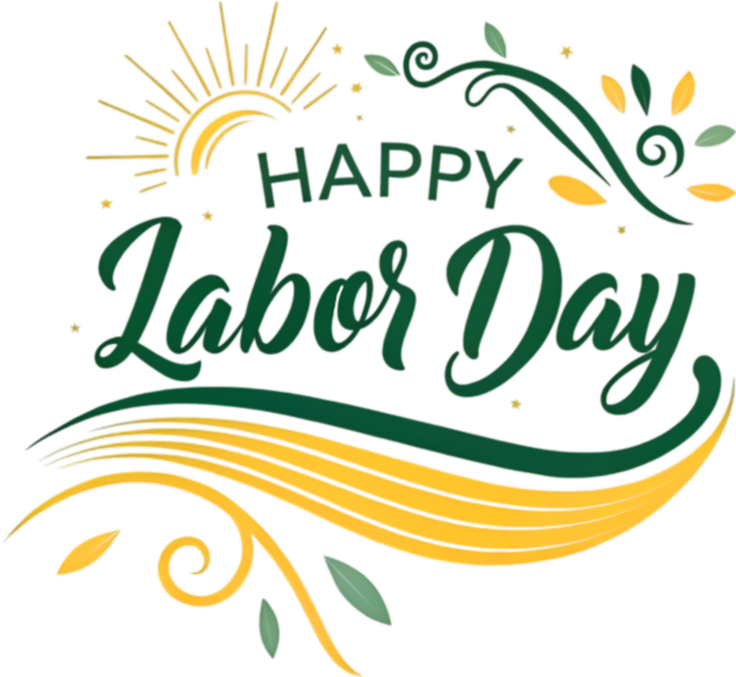 Creative Happy Labor Day Text in Vibrant Calligraphy. . png