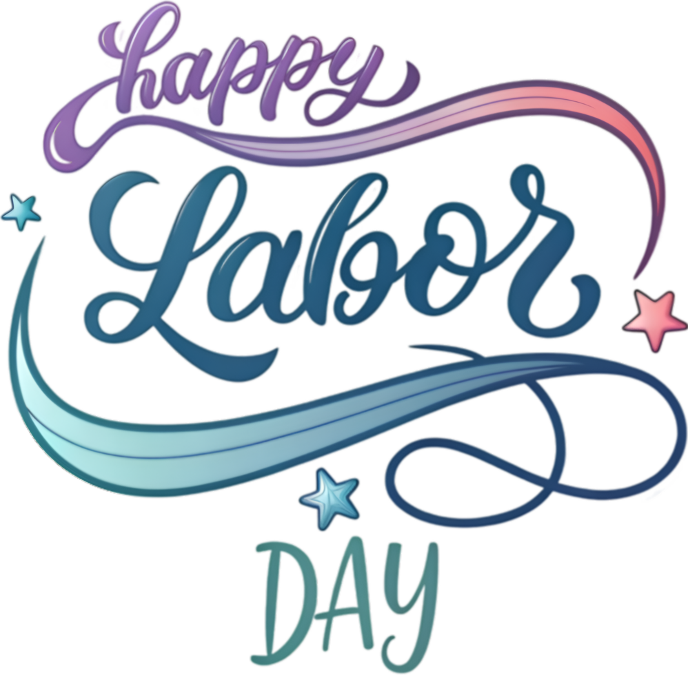 Bold and Elegant Calligraphy for Happy Labor Day. . png