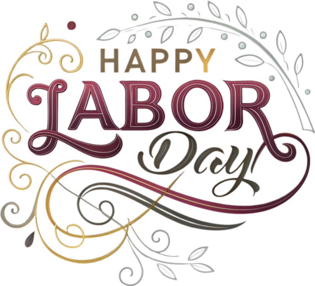 Beautiful Calligraphy Style for Happy Labor Day Clipart. . png
