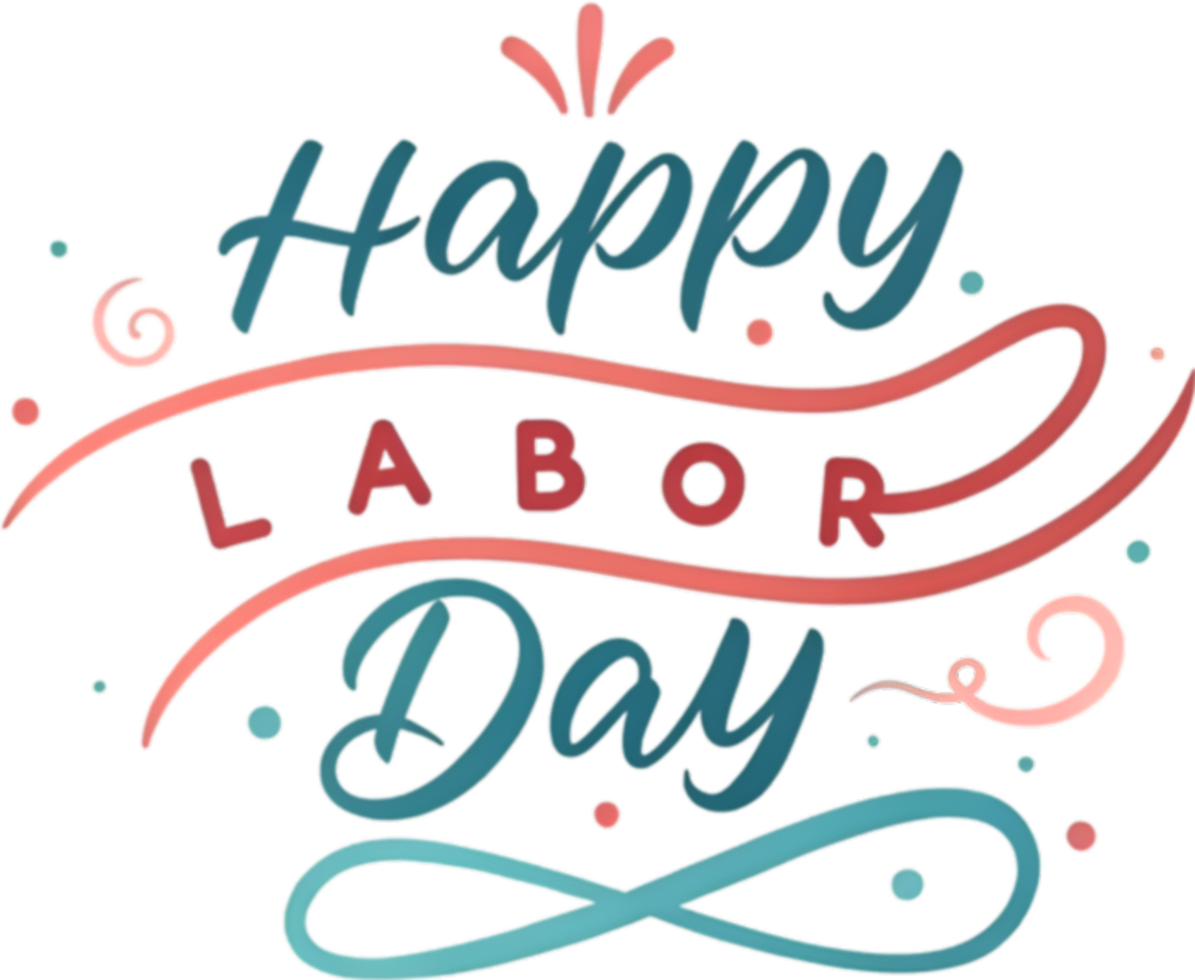 Elegant Calligraphy Design for Happy Labor Day Clipart. . png