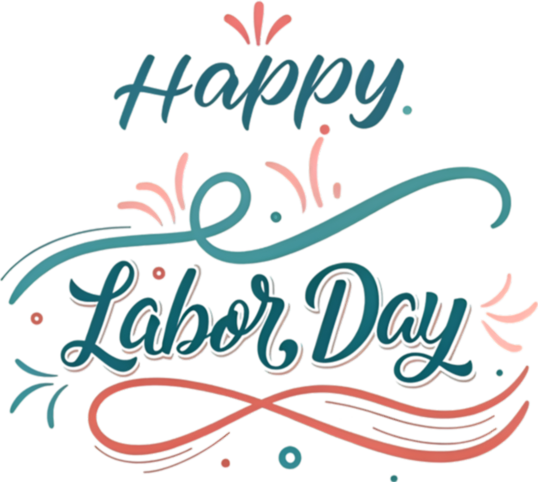 Beautiful Labor Day Text in Vibrant Calligraphy Style. . png