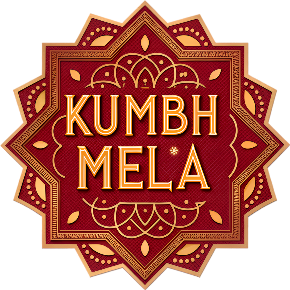 Kumbh Mela Sacred Festival Artwork Calligraphy Vibrant Clipart . png