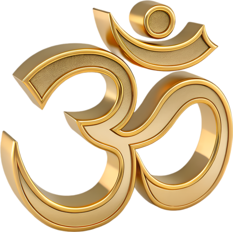 Hindu Om symbol for meditation and peaceful spirituality. . png