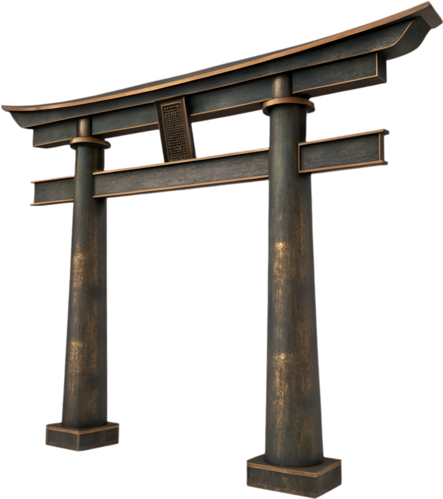 Sacred Shinto Torii gate design for traditional Japanese faith. . png