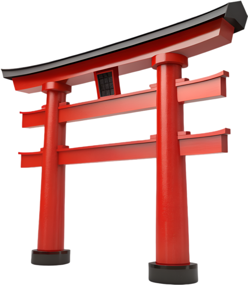 Elegant Shinto Torii gate symbol reflecting Japanese spirituality. . png