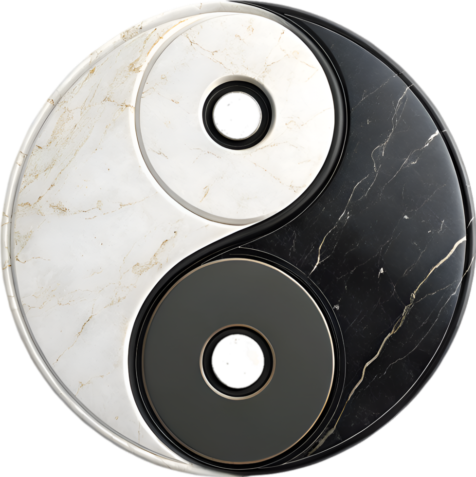 Harmonious Yin Yang symbol for unity and balance in Taoist art. . png