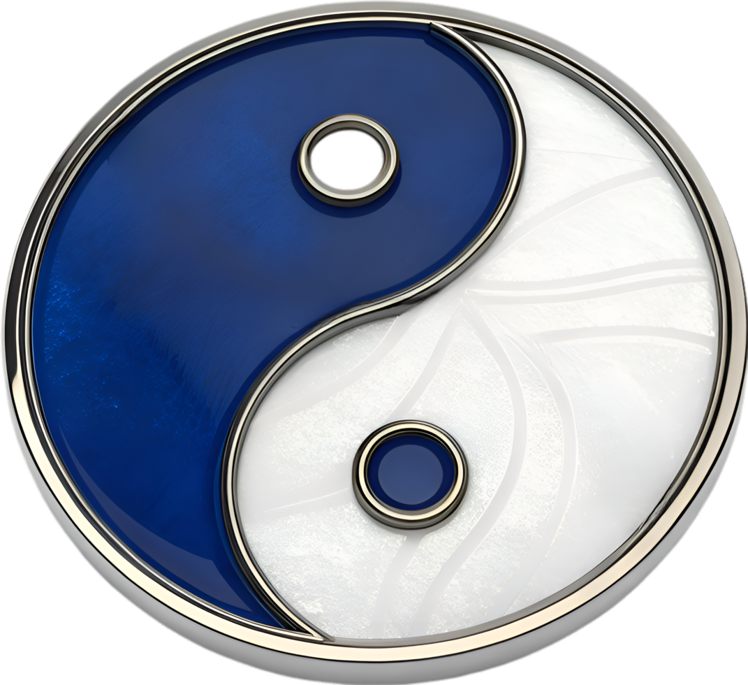 Taoist harmony symbol in Yin Yang design for spiritual peace. . png
