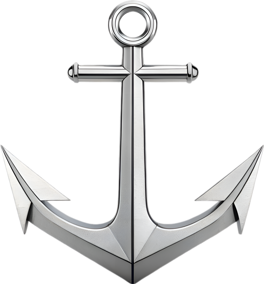 Nautical anchor graphic representing maritime symbolism and vintage heritage. . png
