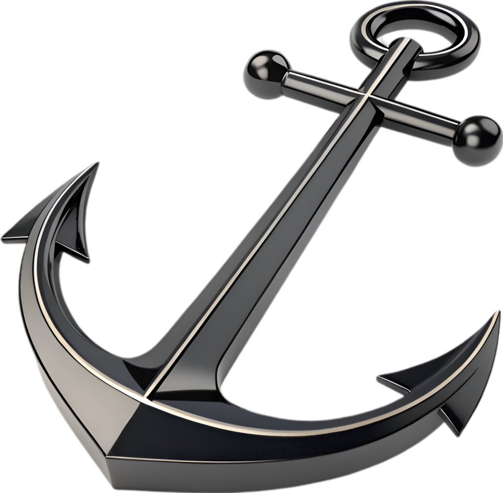 Classic anchor artwork for nautical design projects and timeless symbolism. . png