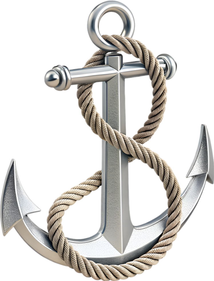 Twisted rope anchor graphic reflecting maritime strength and timeless heritage. . png