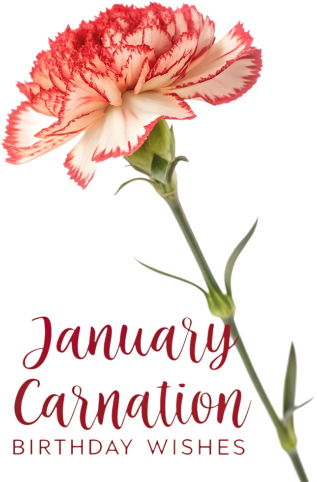 Beautiful January carnation representing birth flower charm and admiration. . png