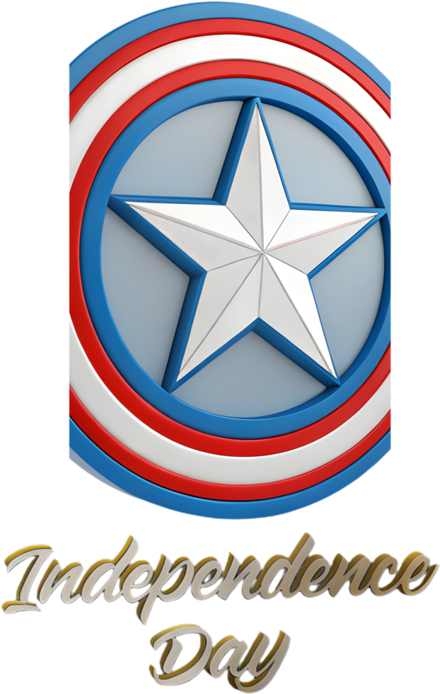 4th of July Emblem with Stars and Stripes. . png