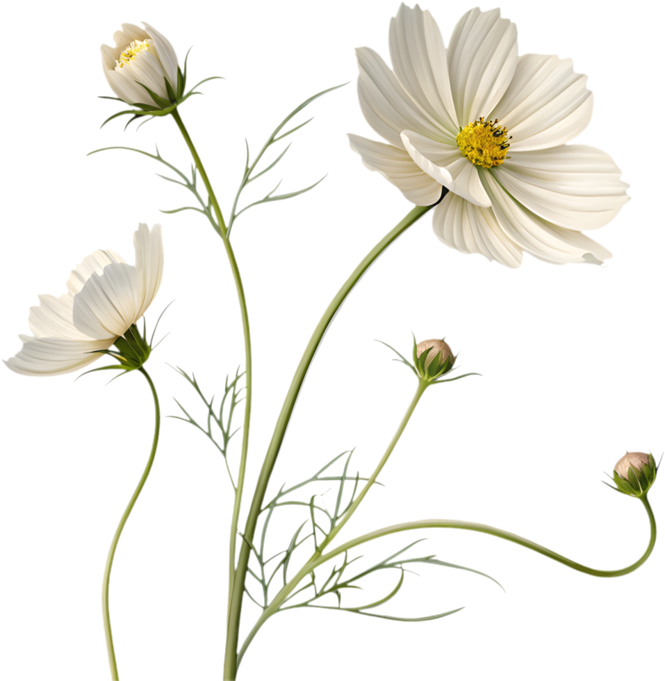 Graceful Cosmos Flower Clipart for Artistic Projects and Design. . png