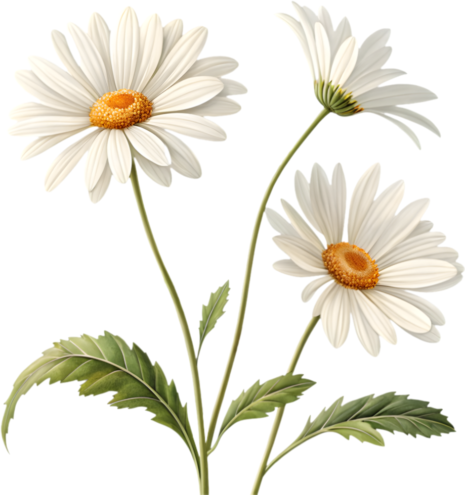 Artistic Daisy Flower Clipart Perfect for Floral and Botanical Art Themes. . png