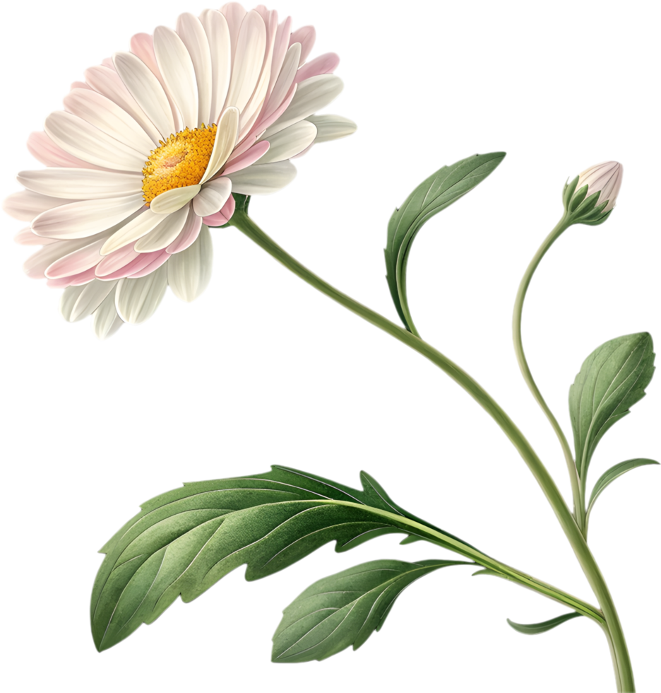 Artistic Daisy Flower Clipart for Floral and Botanical Art Designs. . png