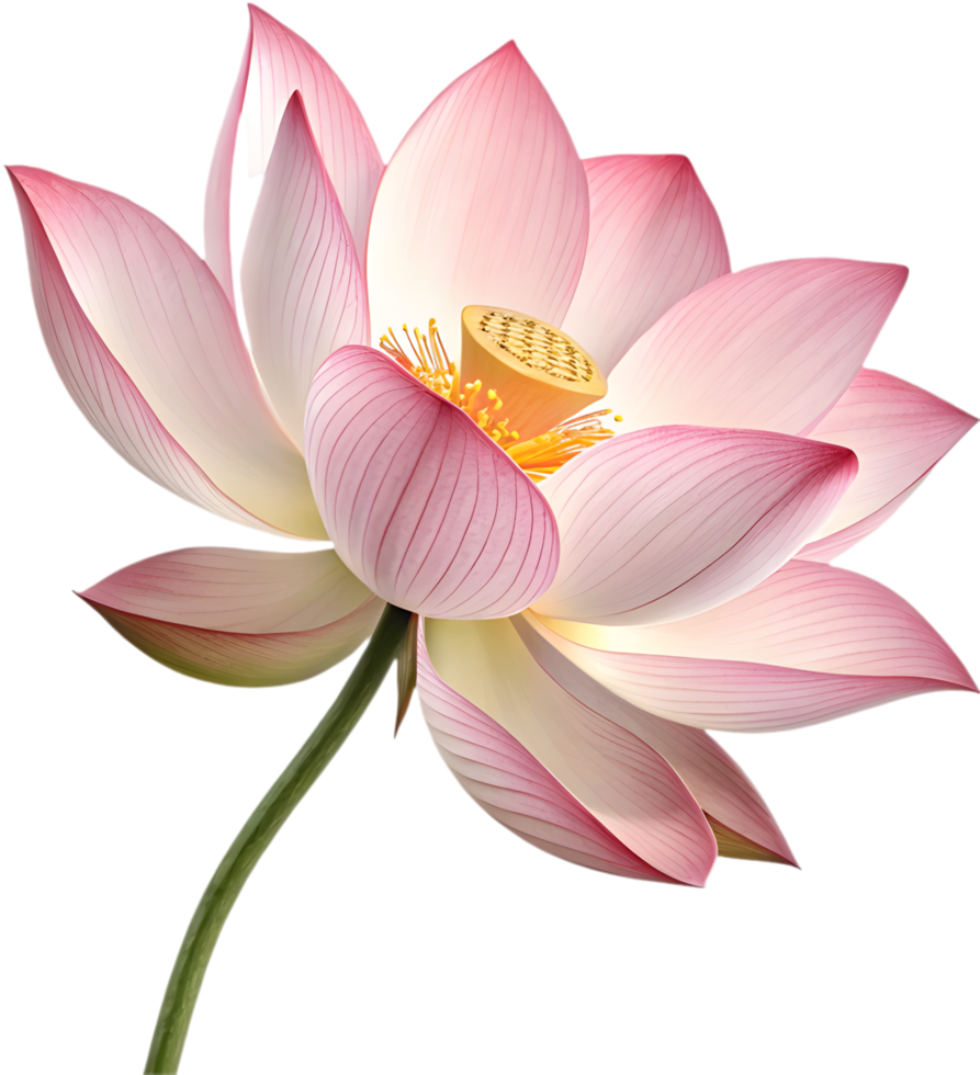 Beautiful Lotus Flower with Elegant Swaying Petals. . png