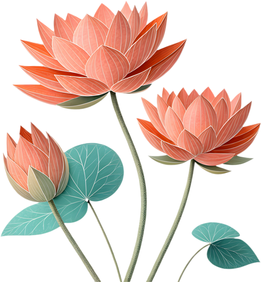 Graceful Bloom of a Serene Lotus Flower. . png