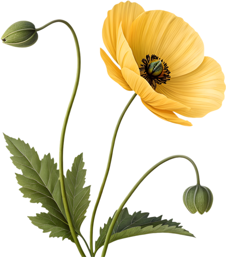 Sacred Poppy Bloom Representing Serene Natural Harmony. . png