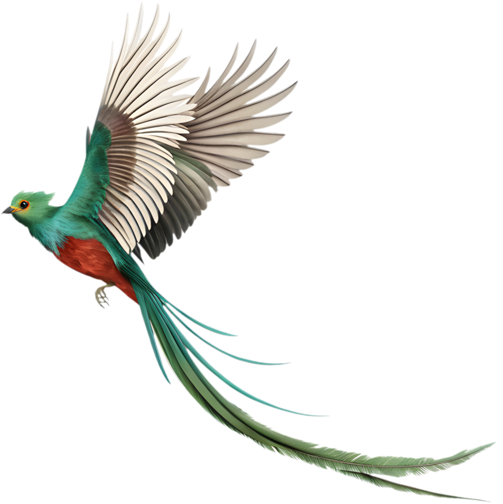 Resplendent Quetzal Artwork with Stunning Colorful Feathers. . png