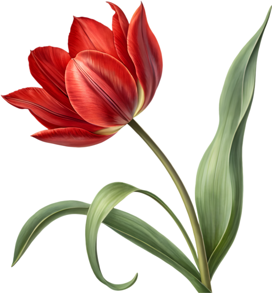 Lovely Tulip Flower Design with Vibrant Floral Details. . png