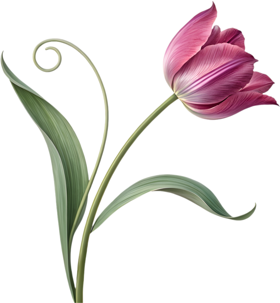 Vibrant Tulip Bloom Illustration with Elegant Style. . png