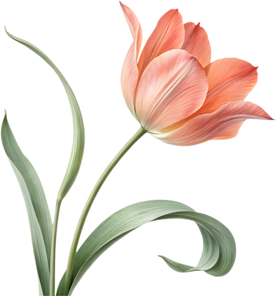 Stunning Tulip Illustration with Elegant Floral Details. . png