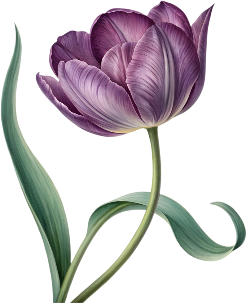 Beautiful Tulip Flower Clipart with Delicate Petals. . png