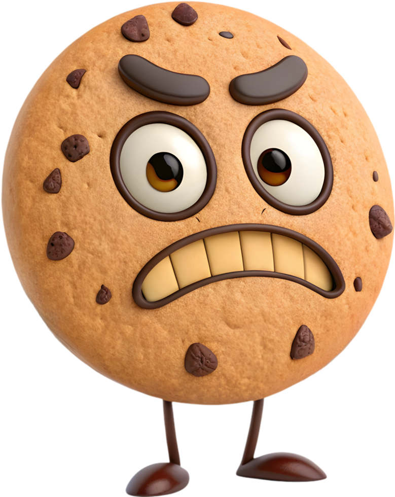 Playful Cookie Clipart with Fun and Exaggerated Faces. . png