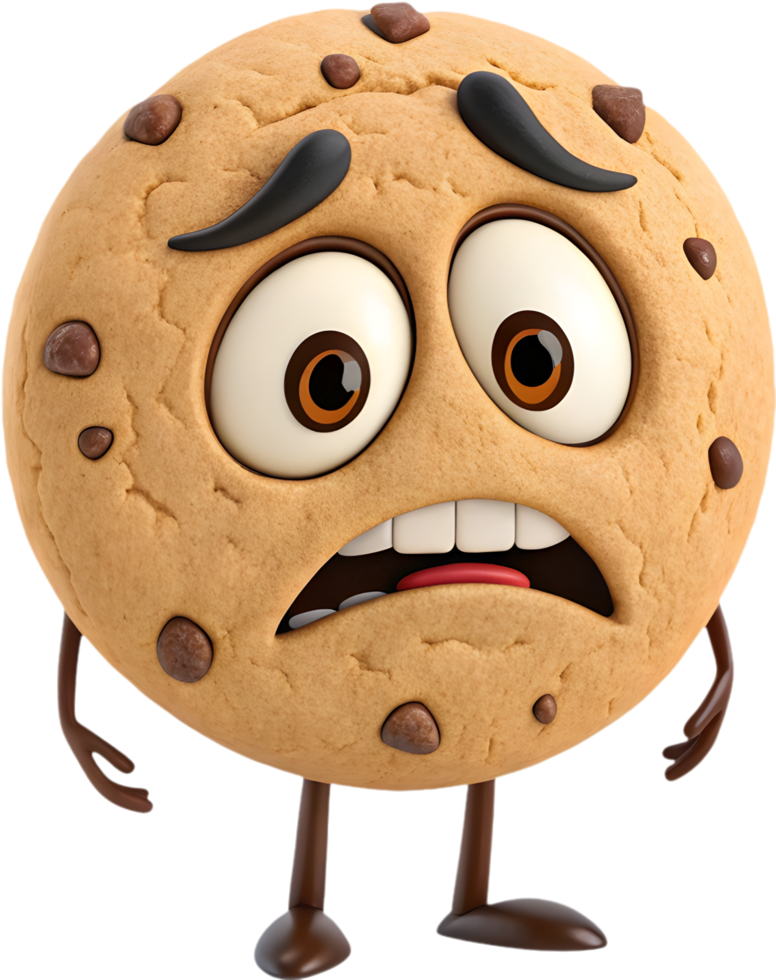 Animated Cookie Clipart with Lively and Playful Emotions. . png