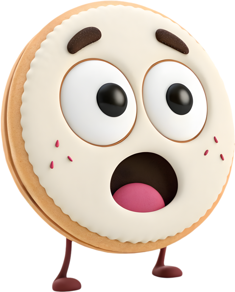 Fun Cookie Character with Happy and Playful Expressions. . png