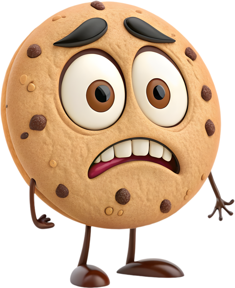 Cute Cookie Monster Design with Fun Over-Expressed Faces. . png