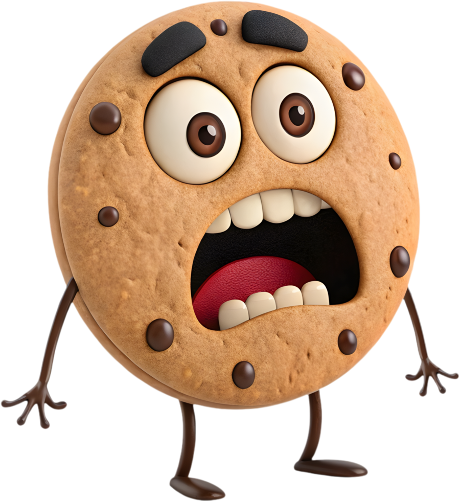 Cute Cookie Monster Character with Fun Emotional Expression. . png