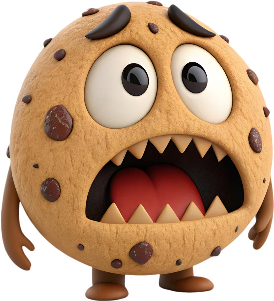 Animated Cookie Monster with Playful and Exaggerated Expressions. . png