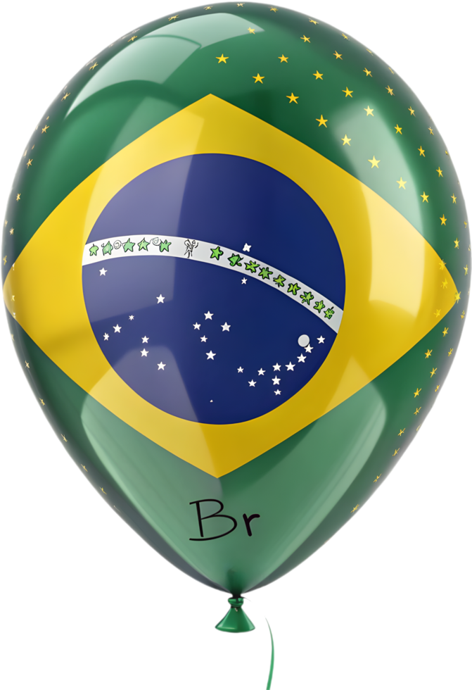 Vibrant Brazil Flag Balloon for Festive Events and Celebrations. . png