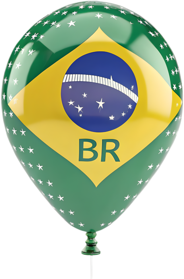 Bright Brazil Balloon Clipart for Colorful Party Decorations. . png