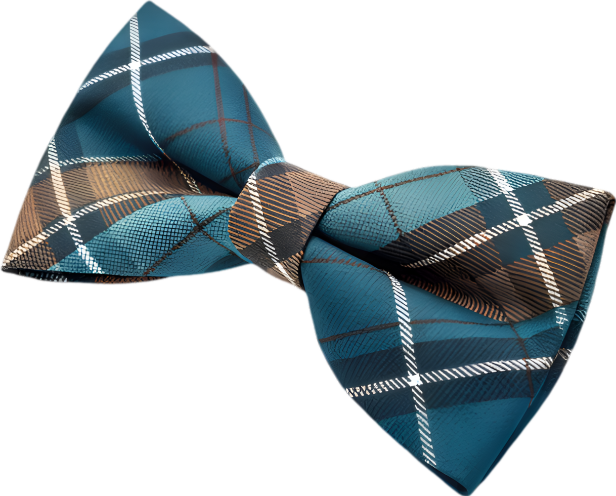 Highland-Inspired Bow Tie Featuring Elegant Tartan Design. . png